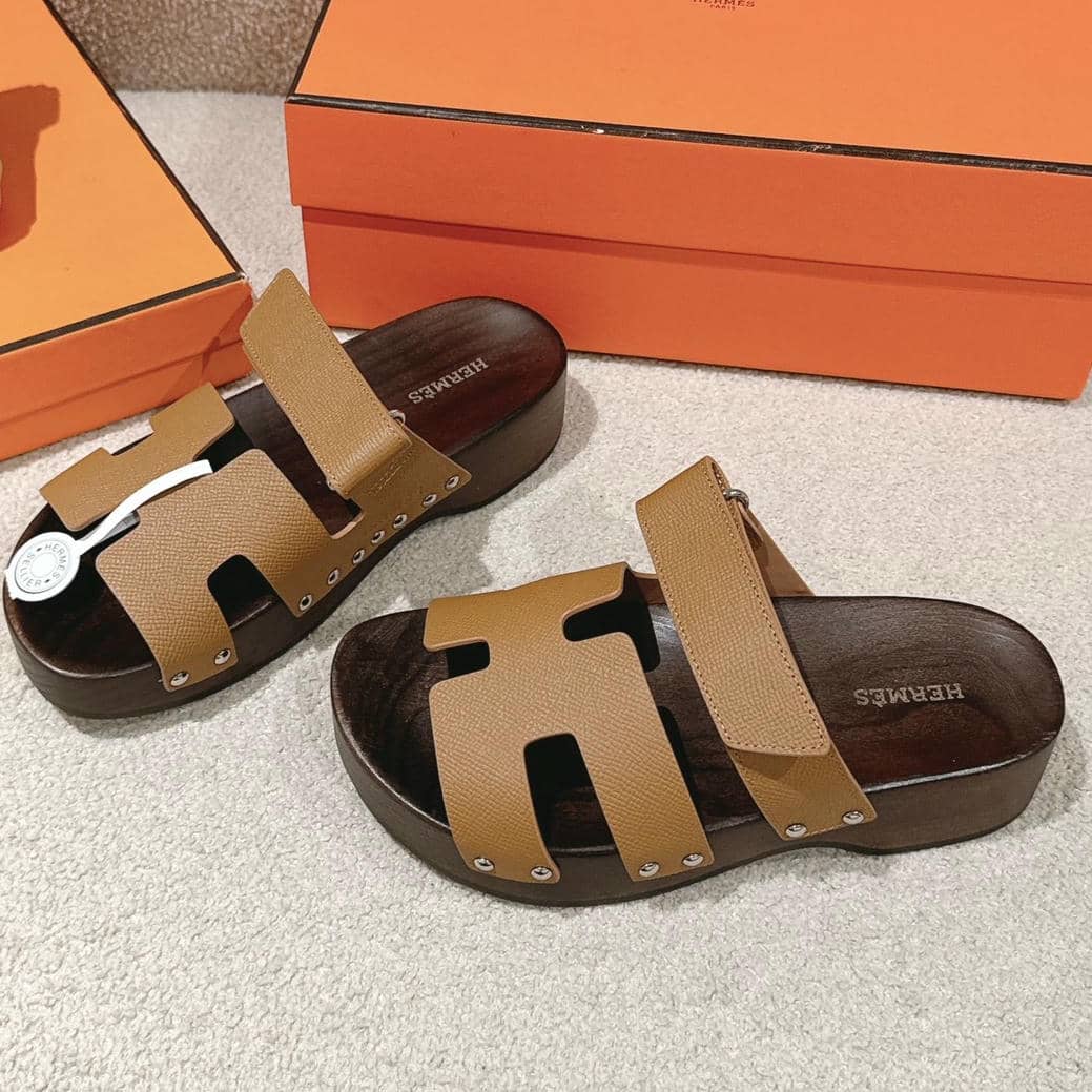 Hermes wooden sole sandals